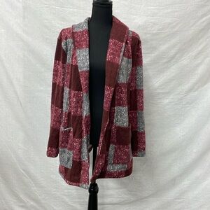 Melrose and Market flannel jacket, oversized, fuzzy, size Large